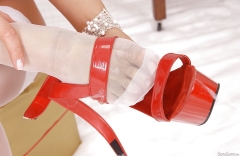 Шикарная блонда, как подарок у ёлочки 11 фото